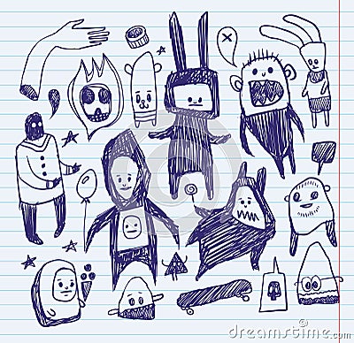 Sketchbook doodles Vector Illustration