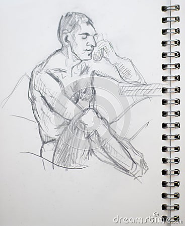 Sketchbook drawing 1 by Paula Rego Editorial Stock Photo