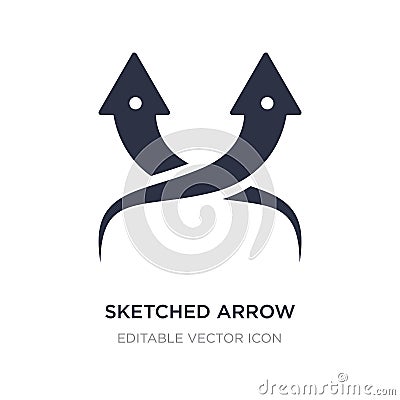 sketched arrow icon on white background. Simple element illustration from UI concept Vector Illustration