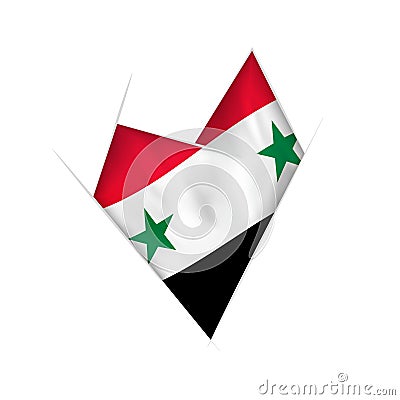 Sketched crooked heart with Syria flag Vector Illustration