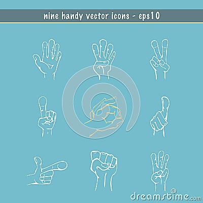 Sketched Hands Vector Set Vector Illustration