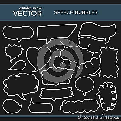 Sketched Speech Bubbles with Editable Stroke Vector Illustration