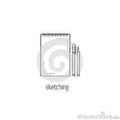 Sketching line icon Vector Illustration