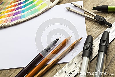 Sketching tools Stock Photo