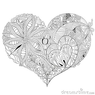 Sketchy Doodle Heart Illustration Vector Illustration