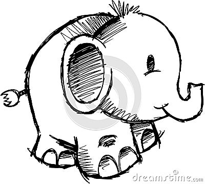 Sketchy Elephant vector Vector Illustration