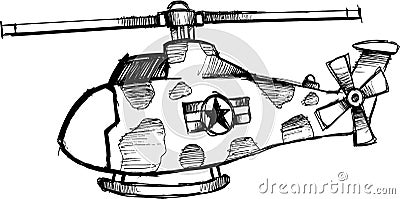 Sketchy Helicopter vector Vector Illustration