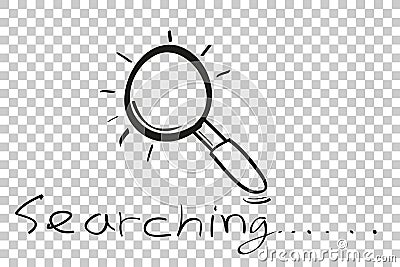 Sketchy Illustration :Search Something, at Transparent Effect Background Vector Illustration