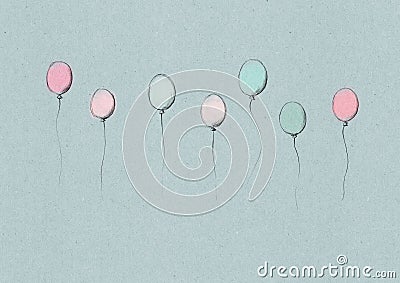 Sketchy illustration of some flying ballons Cartoon Illustration