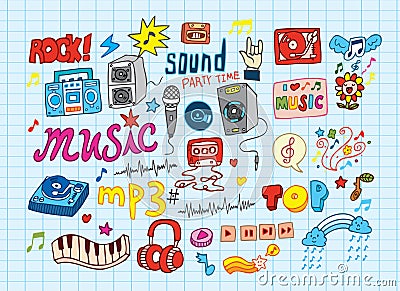 Sketchy music Vector Illustration