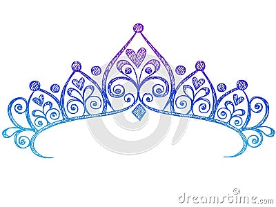 Sketchy Princess Tiara Crown Notebook Doodles Vector Illustration