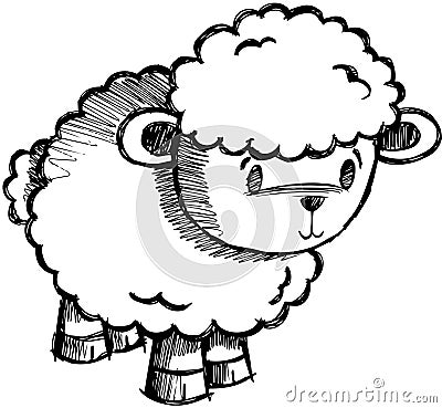 Sketchy Sheep Lamb Vector Vector Illustration