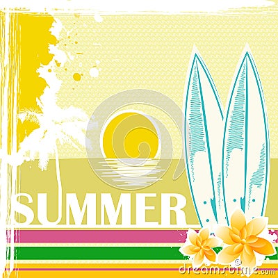 Sketchy summer card Vector Illustration