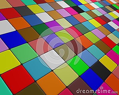 Skew multicolor floor fleeing to the horizon Stock Photo