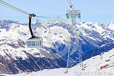 Ski cabin lift Stock Photo