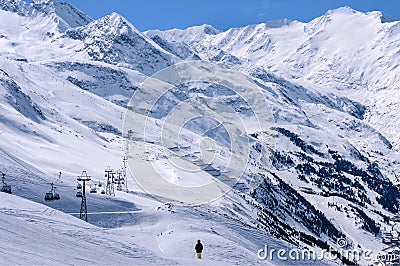 Ski center Obergurgl-Hochgurgl in Otztal Alps, Austria Stock Photo