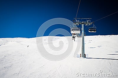 Ski chair-lift Stock Photo