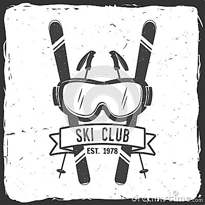 Ski club concept with skier. Vector Illustration