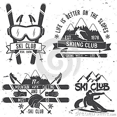 Ski club concept. Vector Illustration