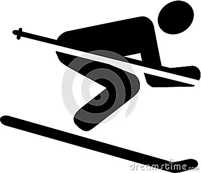 Ski Downhill Pictogram Vector Illustration