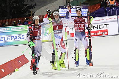 Ski FIS AUDI World Cup - Slalom Men Editorial Stock Photo