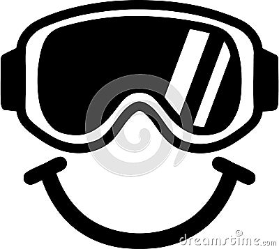 Ski Goggles Smiling Vector Illustration