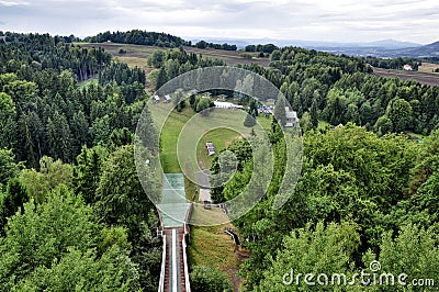 Ski jumping arena Stock Photo