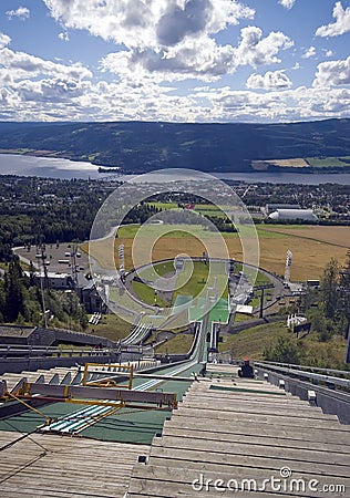 Ski jumping slope. Stock Photo