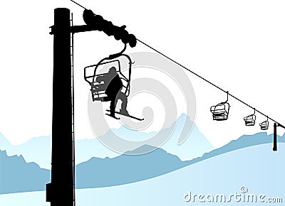 Ski lift Vector Illustration