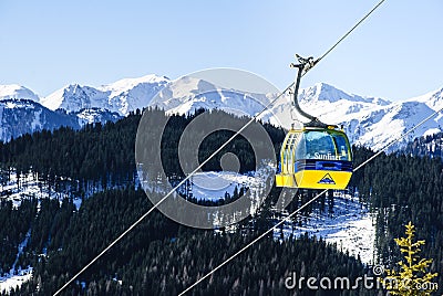 Ski lift in Alps Editorial Stock Photo