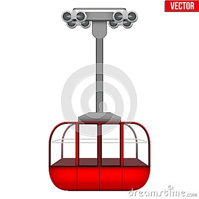 Ski Lift Gondola Vector Illustration