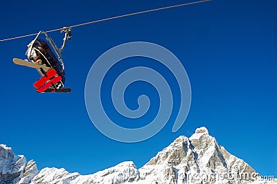 Ski lift Matterhorn Stock Photo
