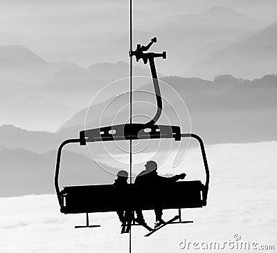 Ski lift Stock Photo