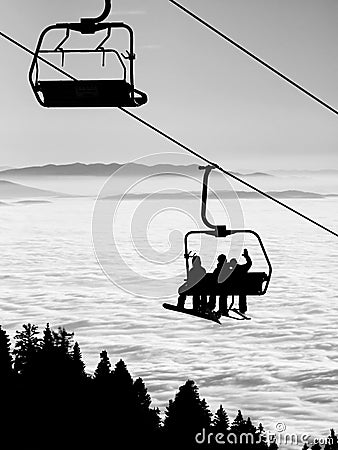 Ski lift Stock Photo