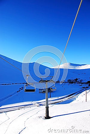 Ski lifts Stock Photo