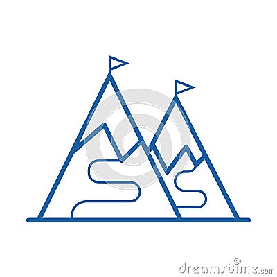 Ski Mountain Icon Vector Illustration