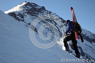 Ski Mountaineer Stock Photo