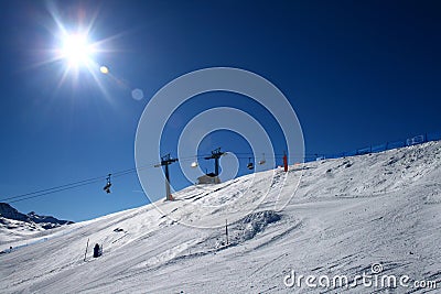 Ski piste panorama Stock Photo