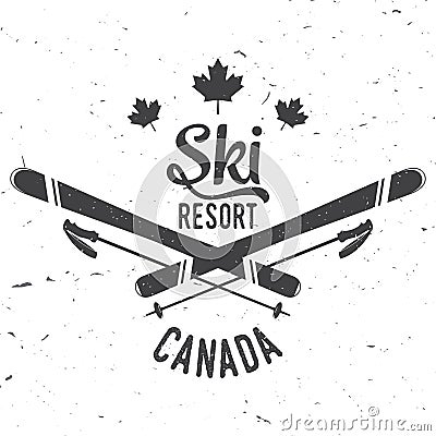 Ski resort, Canada. Vector Illustration