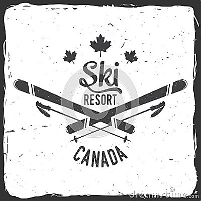 Ski resort, Canada. Vector Illustration