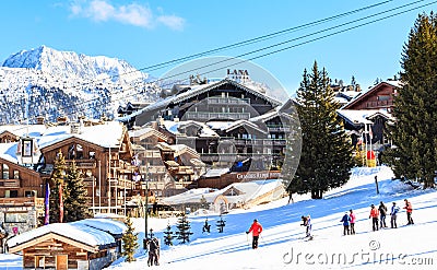 Ski Resort Courchevel 1850 m in wintertime Editorial Stock Photo