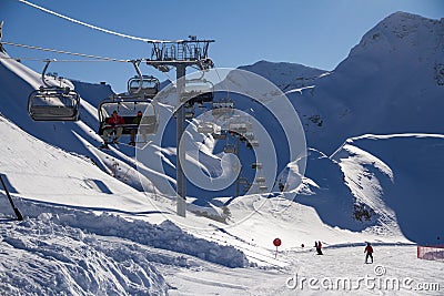 Ski resort. Krasnaya Polyana, Sochi, Russia Stock Photo