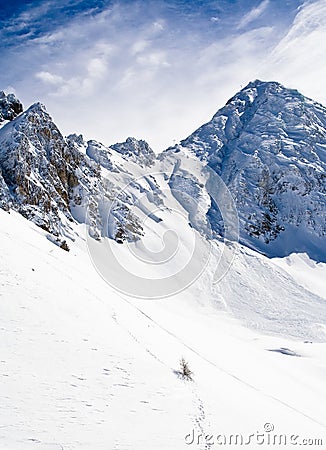 Ski resort Les Arcs Stock Photo