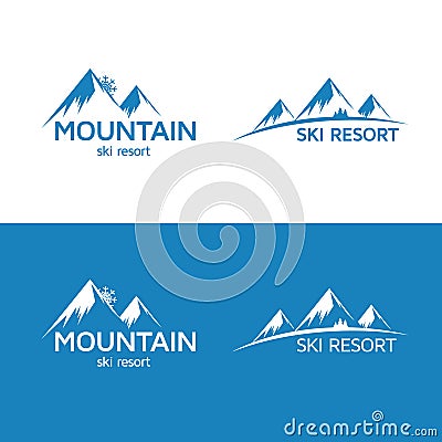 Ski resort logo Vector Illustration