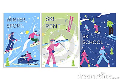 Ski Resort with people have relax and snowsport fun Stock Photo