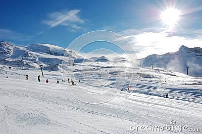 Ski resort slope Stock Photo