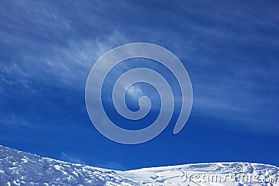 Ski resort slope and sky Stock Photo