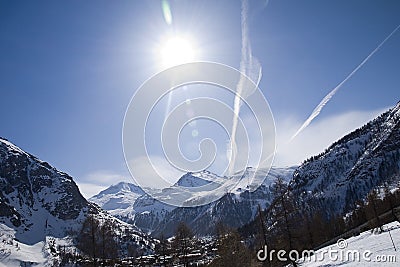 Ski resort Tignes, Val d'Isere Stock Photo