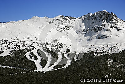 Ski resort trails on mountain. Stock Photo