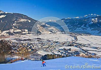 Ski resort Zell am See, Austria Editorial Stock Photo